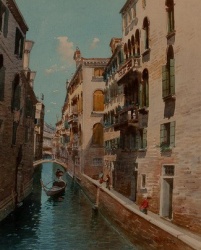 Andrea Biondetti (1851-1946) 'Venetian Canal'